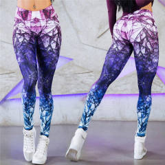 Cube Magic Print Trousers High Waist Skinny Bubble Butt Leggings PQYS7114