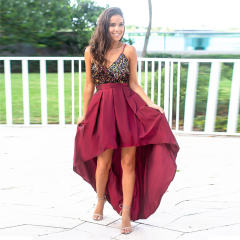 Spaghetti Strap Sequin Bridesmaid Dresses Wedding Banquet Evening Dress PQH2011A  [OUT OF STOCK]