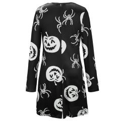 Spider Print Mini Dress for Women Halloween Theme Sexy Dress PQX017