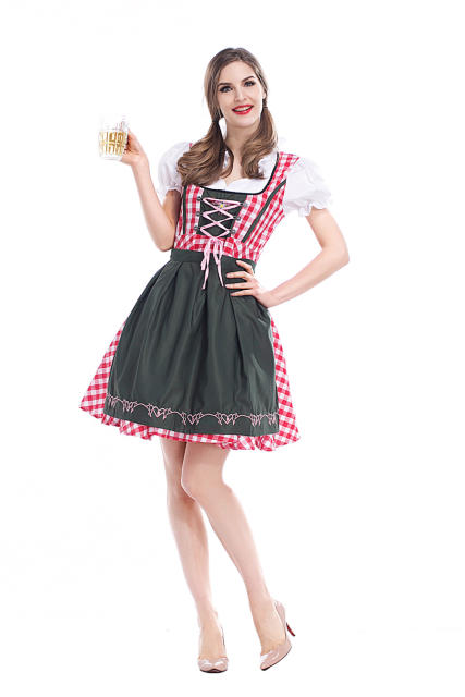 Bavarian Maid Cosplay Costume German Oktoberfest Beergirl Fancy Dress PQPS2841