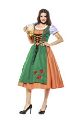 Green Bar Waitress Uniform Women Oktoberfest Costume PQPS7139