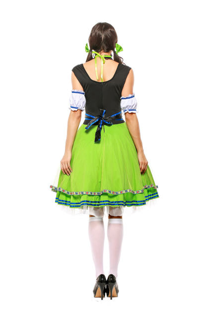 Beer Girl Fancy Dress German Women Carnival Oktoberfest Uniform PQPS8113