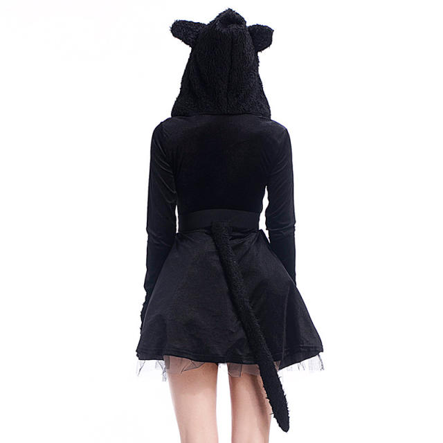 Halloween Cat Costume for Women Animal Cosplay Fancy Dress PQPS1713