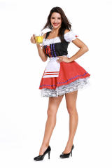 Women Carnival Sexy Short Oktoberfest Dress Beer Girl Cosplay Uniform PQPS8940