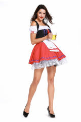 Women Carnival Sexy Short Oktoberfest Dress Beer Girl Cosplay Uniform PQPS8940