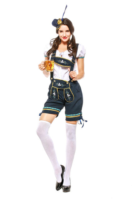 Bavarian Beer Overalls Uniform Mardi Gras Women Oktoberfest Costume PQPSM52