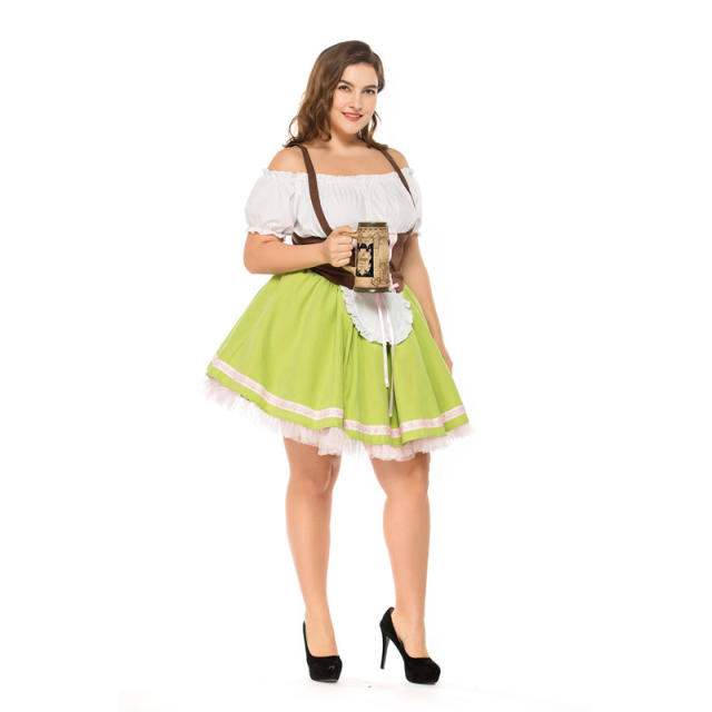 Plus Size Maid Wear Bavarian National Traditional Beer Girl Costume PQPS7202