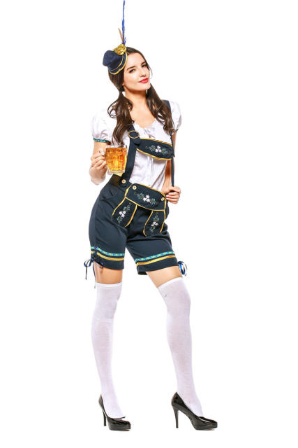Bavarian Beer Overalls Uniform Mardi Gras Women Oktoberfest Costume PQPSM52