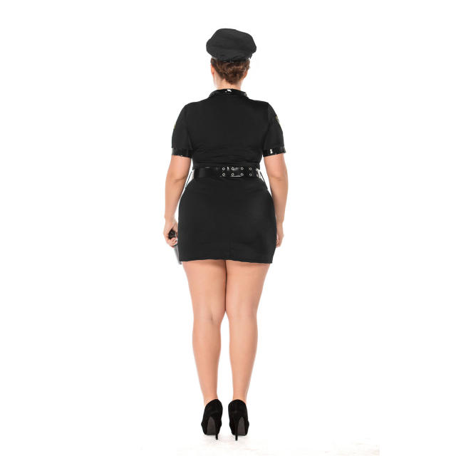 Plus Size Police Costume for Women Carnival Cosplay Cops Outfits PQPS7046