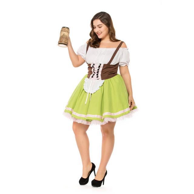 Plus Size Maid Wear Bavarian National Traditional Beer Girl Costume PQPS7202