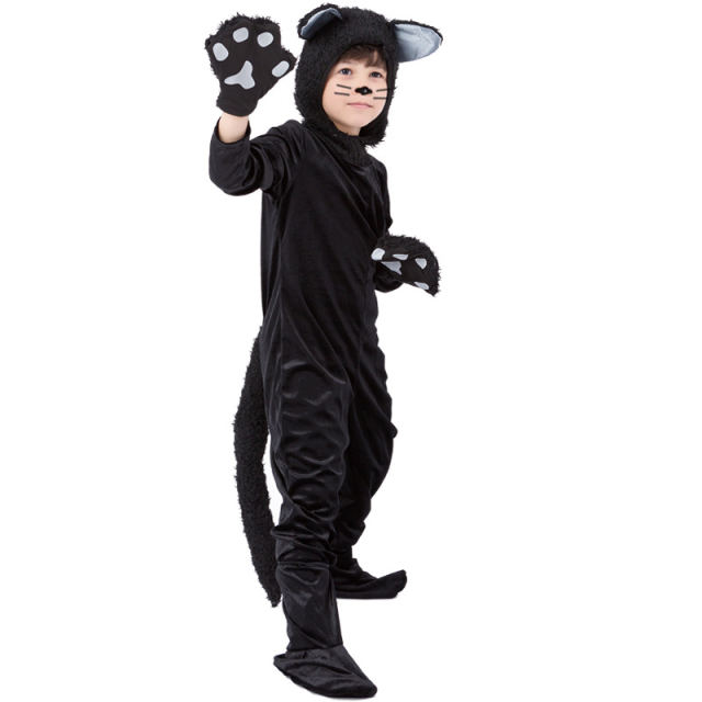 Halloween Black Cat Costume Children Carnival Stage Performance Outfit PQPS1714