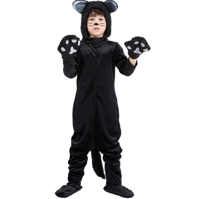 Halloween Black Cat Costume Children Carnival Stage Performance Outfit PQPS1714