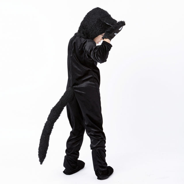 Halloween Black Cat Costume Children Carnival Stage Performance Outfit PQPS1714