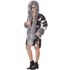 Winter Dust Coat Camouflage Jacket Women's Three-quarter Coat PQ19D008