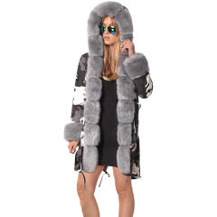 Camouflage Jacket Women's Three-quarter Coat Warm Female Winter Garment PQ19D009