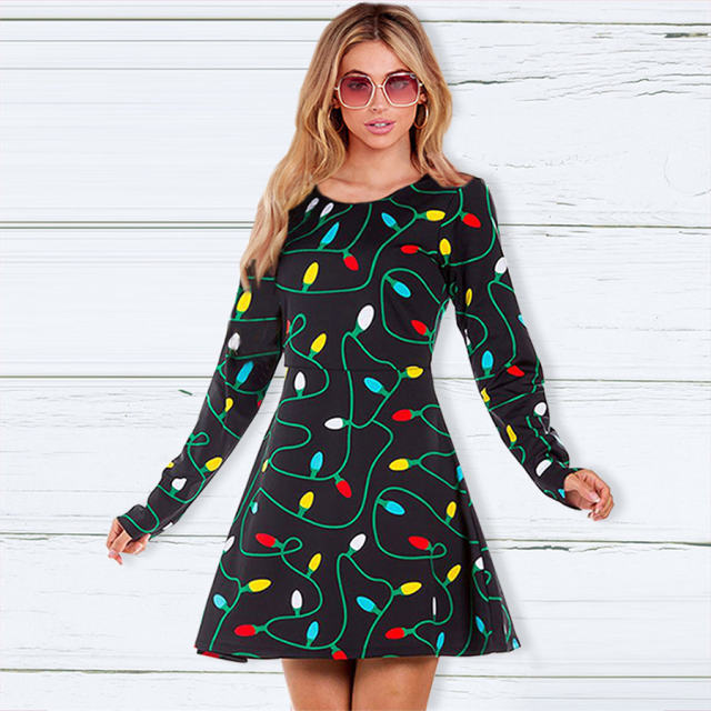 Christmas Fashion Dress for Women Winter Casual Dress PQRYG22925G