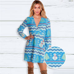 Christmas Fashion Apparel for Women Digital Print Day Dress PQ22923F