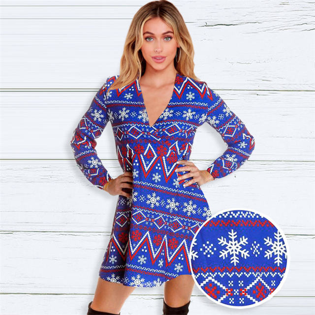 Christmas Streetwear for Women Long Sleeve Daily Dresss PQ22923E