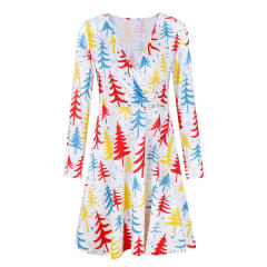 V-neck Christmas Tree Casual Dress for Women Winter Dresses PQ22923C