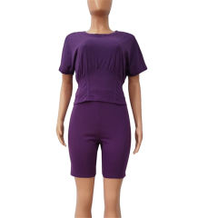 Women High Waist Tracksuits Slim Solid Color Streetwear PQCM742
