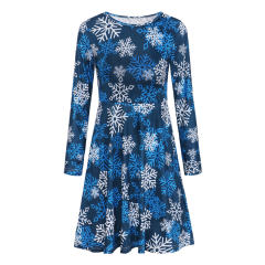 Christmas Daily Dresses for Women Snow Print Casual Dress PQ22925D