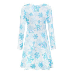 V-neck Christmas Winter Dress for Women Long Sleeve Dresses PQ22923D