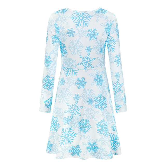 V-neck Christmas Winter Dress for Women Long Sleeve Dresses PQ22923D