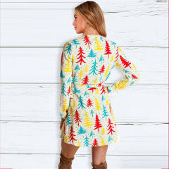 V-neck Christmas Tree Casual Dress for Women Winter Dresses PQ22923C