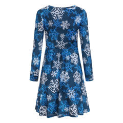 Christmas Daily Dresses for Women Snow Print Casual Dress PQ22925D
