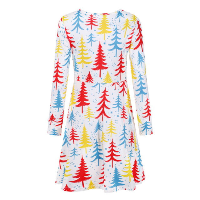 V-neck Christmas Tree Casual Dress for Women Winter Dresses PQ22923C
