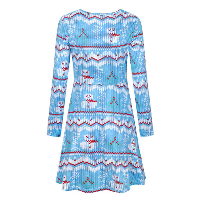 Christmas Fashion Apparel for Women Digital Print Day Dress PQ22923F