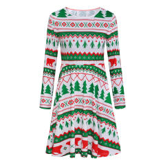 Christmas Print Party Dresses for Women PQ22925A