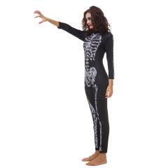 Halloween Skeleton Printing Catsuit Horror Cosplay Bloodsucker Costumes PQ80845