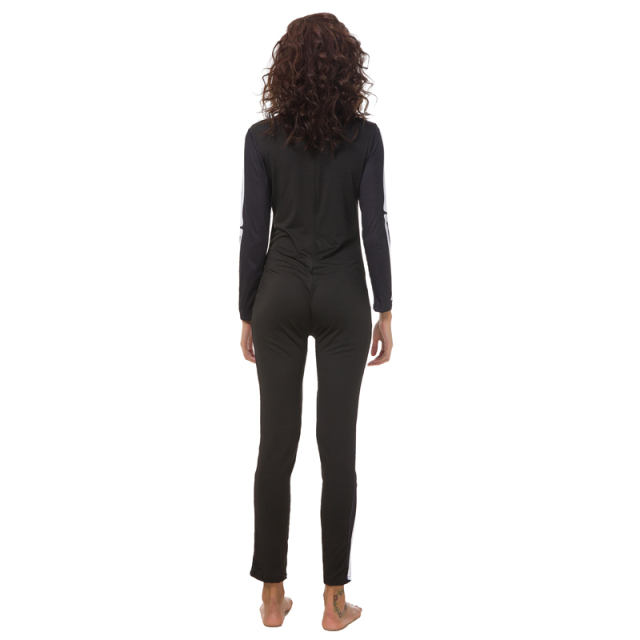 Halloween Skeleton Printed Jumpsuit Black Horror Ladies Bodysuit PQDD80837A
