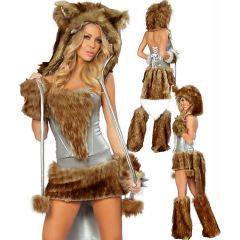 Winter Cat Woman Costume Halloween Night Club Fox Theme Costume PQ80505A