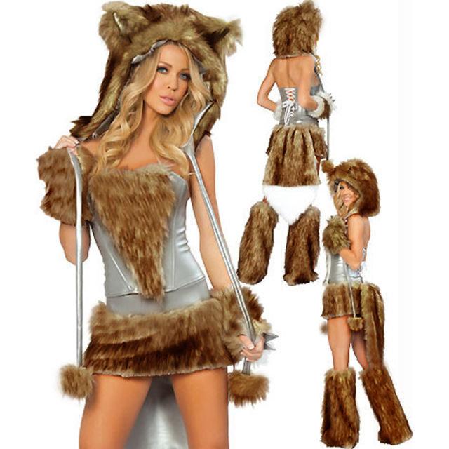 Winter Cat Woman Costume Halloween Night Club Fox Theme Costume PQ80505A