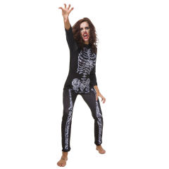 Halloween Skeleton Printing Catsuit Horror Cosplay Bloodsucker Costumes PQ80845