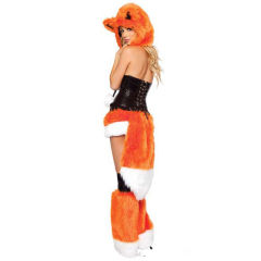 Orange Sexy Carnival Cosplay Winter Fox Costume Faux Fur Animal Uniform PQ80666