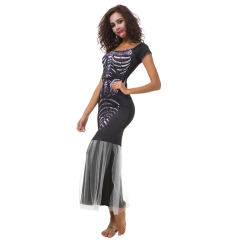 Halloween Skeleton Fancy Dress Sexy Horror Cosplay Costume PQ80884