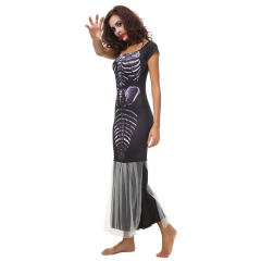 Halloween Skeleton Fancy Dress Sexy Horror Cosplay Costume PQ80884