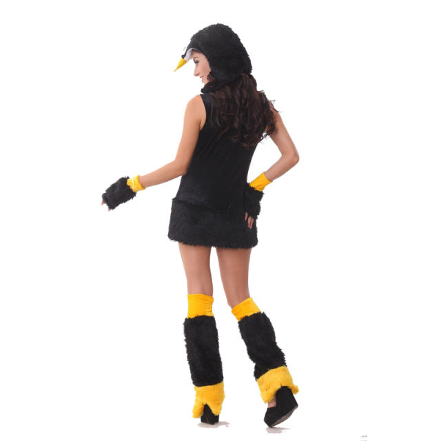 Faux Fur Sexy Dark Carnival Cartoon Cosplay Winter Penguin Costume PQ80508