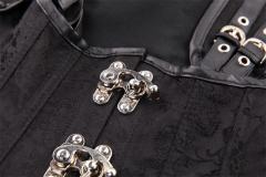 Black Brocade Corset Collared Top Plus Size Sexy Corsages Vest PQT8423