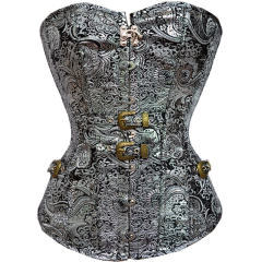 Royal Court Overbust Corset Steampunk Print Corselet for Women PQT8373