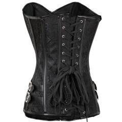 Gothic Women Brocade Overbust Corsets Front Clasp Bustiers PQT8410