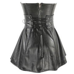 Black Zipper Front Gothic Corsets Fetish Overbust Corselet PQT8385A
