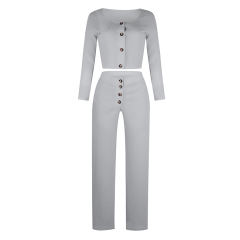 Long Sleeve Cardigan For Women Slim Buttoned Casual Tracksuits PQOM9141