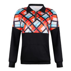 Autumn Zip Tops Long Sleeve Christmas Print Sweatshirt PQOM9150