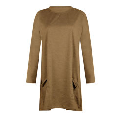 Autumn Loose Long T-shirt Solid Color Winter Casual Dress PQOM9139