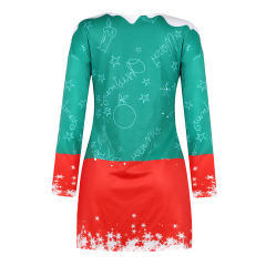 Long Sleeve Casual Dress for Women Christmas Print Winter Dresses PQOM9148C