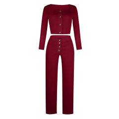 Long Sleeve Cardigan For Women Slim Buttoned Casual Tracksuits PQOM9141
